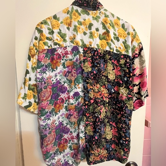 Thums Up Tops - Floral Patchwork Shirt size L